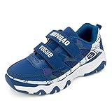 スニーカー 子供 キッズ 靴 ジュニア シューズ スリッポン 内径16cm-18.5cm 運動靴 軽量 通学 防滑 通気 hibote ブルー 内径16cm=26