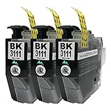 LC3111 【BK×3 ブラック3本セット】 対応機種: DCP-J987N DCP-J587N DCP-J982N-B/W DCP-J981N DCP-J978N-B/W DCP-J973N DCP-J972N DCP-J582N DCP-J577N DCP-J572N MFC-J903N MFC-J898N MFC-J893N MFC-J998DN/DWN MFC-J738DN/DWN ICチップ残量表示検知機能付き Mt.Smile製 ブラザー用 互換 インク カートリッジ【365日保証】サービス
