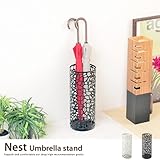ホワイト／傘 傘立て アンブレラ アンブレラスタンド ホワイト ブラック コンパクト スタイリッシュ シンプル おしゃれ Nest ネスト 網目模様 スタイリッシュ 幅19cm