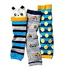 ヤング(Young) ベビー レッグウォーマー 3足 セット 綿 可愛い 男の子 ハイハイ 膝当て ニーパッド 出産祝い 冷房対策 膝保護 日焼け対策 (B)