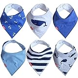 Baby Bandana Drool Bibs | Happy Whale Set For Boy by Oak & Navy by Oak & Navy