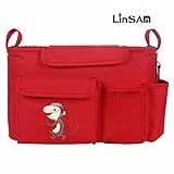 LINSAM 2way ベビーカー ドリンク ホルダー ネット バッグ 多機能小物入れ ベビーカーバッグ 収納 ベビーカー 保冷バッグ ベビーカー用バッグ 保温防滴 マザーズバッグ ストローラー ベビ