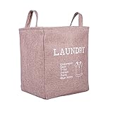 折りたたみ式ホームシェルフバスケット服オーガナイザー黄麻布ファブリックBin withハンドル ピンク COMINHKG118359