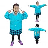 【YusonGirl 】動物さんのレインコート 子どもレインコート 男の子レインコート カッパ 雨具 カッパ　新学期用ブルー (L)