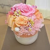 〔エルフルール〕和風プリザーブドフラワー 花暦 ピンク クリアケース付 還暦祝い プレゼント 花ギフト 緑寿 古希 喜寿 傘寿 米寿 白寿 百寿