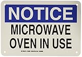 Brady 129301 Radiation and Laser Sign, Legend "Microwave Oven In Use", 7" Height, 10" Width, Black a