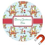 サンタonソリラウンド車マグネット( Personalized ) 9" x 9" レッド cp-rnd-mgnt-9+204294