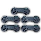 Safety Pwease Strong Adhesive Baby Safety Locks -5 Pack (Black) [並行輸入品]