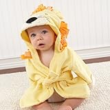Baby Aspen, Big Top Bath Time Lion Hooded Spa Robe, Yellow, 0-9 Months