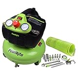 PowRyte 500143 Elite 3 Gallon Oil-Free Pancake Portable Air Compressor & 20-Piece Air Accessory Kit 