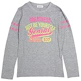 Tシャツ 子供 ジュニア キッズ 女の子 スター プリント 長袖Tシャツ グレー-B 140cm