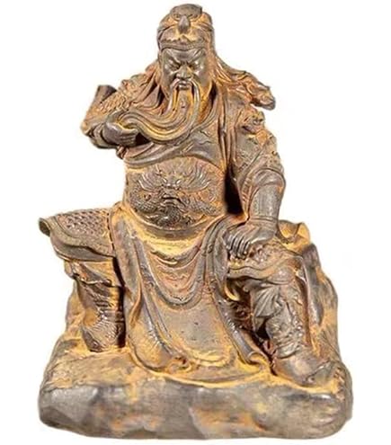 Amazon｜木彫り 仏像【関羽像】三国志 武財神（木製：ツゲ 金泥