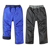 (ブルー/95cm)ベビー服 男の子 ボンディング パンツ ボトム ロング Moujonjon ムージョンジョン 裏フリース タフタ 星柄エンボス 膝ダーツ ウエストゴム 男児 ベビー