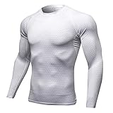 sillictor コンプレッション トップス メンズ 長袖 パワーストレッチ アンダー シャツ コンプレッション ウェア [UVカット + 吸汗速乾] yc4029ホワイト XL