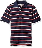 The Children's Place Boys' Big Boys' Short Sleeve Striped Polo Blue XL (14) [並行輸入品]