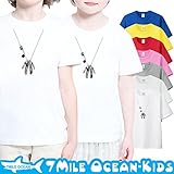 7MILE OCEAN 半袖 Tシャツ プリント キッズ ベビー 子供服 男の子 女の子 ジュニア だまし絵 ネックレス フェザー 90 100 110 120 130 140 150 160 サイズ