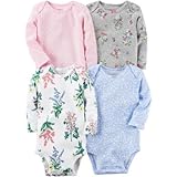 Carter's(カーターズ) 4パックロングスリーブボディスーツ マルチ ロンパース長袖 12ヶ月【並行輸入】