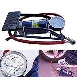PolarLaner Portable High Pressure Single Barrel Cylinder Air Inflator Foot Pump With Gauge For Car V
