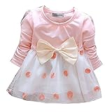 minimumkobe(ミニマム神戸）　女の子ワンピース　大きなリボンのワンピース 水玉グルグルワンピース　ぴんく　ネイビー 長袖ワンピース (85:ピンク)