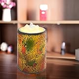 LEDキャンドルライト＆＆加湿器＆芳香器　　3合1　　噴水式　マルチカラーなモザイク　ガラス製　　ジャーアクア噴水　リモートコントロール付き　癒しの雰囲気　多機能LEDキャンドルライト (①158㎝,