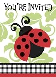Baby Shower Lively Ladybug Invitation Cards - by Unique Party