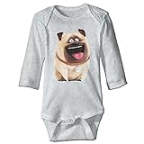 NINKI ベビー服 かわいい ペット 犬 キャラ 長袖 ロンパース 6ヶ月~24ヶ月 100%コットン 出産祝い Size 6 M グレー