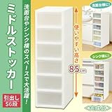 ミドルストッカー 引出しS 6段 34384 洗面台やシンク横のスペースで大活躍のストッカー