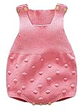 kookoohouse 新生児服 ニットロンパース ベビー服 ニット コットン カバーオール 綿 無地 ピンク 秋冬 サイズ80 12ヶ月-18ヶ月