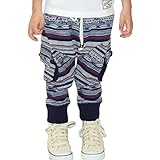 (ポスター) POSTAR ネイティブボーダー サルエルパンツ　杢グレー　100cm