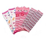 ベビーコットンソックスベビーレギンス快適なレッグガード、3セット（ピンク）