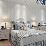 (ハンメロ)HANMEROリビング 部屋 diy リフォーム用 ストライプ&ダマスク柄 貼ってはがせる フリース壁紙 のりなし53cm×10m ライトブルー