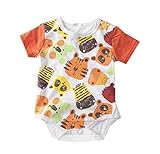 （ワボーズ） Waboatsベビー夏 半袖肩開きグレコフライス カバーオール ベビーロンパース ベビーカバーオール D 95