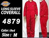 Dickies ディッキーズ 4879 RD（レッド）Mサイズ　長袖つなぎ ツナギ 大きいサイズもあります。