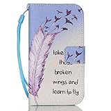 Galaxy S4 ケース Zeebox 手帳型ケース カード収納ホルダー＆ストラップ付き 横開き Samsung Galaxy S4 用 高品質 液晶保護 カバー 生涯補償付き (ブルー)