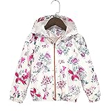 WIN　花柄　ウインド ブレーカー フード ジャケット カッパ レイン コート 長袖 女の子 子供服　スプリングコート　キッズコート　子供服　子供コート　キッズ服　女の子服 (90cm デザイン2)