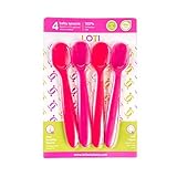 Silicone Baby Spoons 4-pack, Heat Sensitive Color Changing, Soft Tip, Pink/Red, BPA Free Ergonomic b