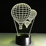 GYP ナイトライト、熱気球アクリル3Dステレオスコピック小型テーブルランプ、タッチLedナイトライト ( 色 : イエロー いえろ゜ )