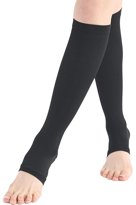 ご希望の際1800円に変更：ヴィーナスウォーク着圧ソックスつま先なし黒