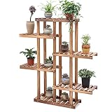 Chengxin Shop-アウトドアプラントスタンド/屋内・屋外用6段フラワーラダーラック、多段木製フラワースタンド