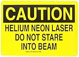 Brady 129165 Radiation and Laser Sign, Legend "Helium Neon Laser Do Not Stare Into Beam", 10" Height