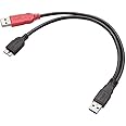 エレコム USBケーブル Y字Wパワーケーブル USB3.0 (USB A オス to microB オス) 簡易パッケージ USB3-AAMB5DPBK