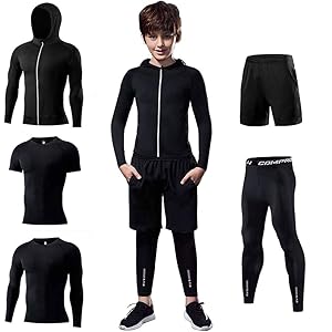 コンプレッションウェア キッズ 上下セット トレーニングウェア 4点セット 5点セット 通気防臭 スポーツウェア 子供用…