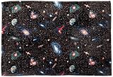 総柄 難燃ファイヤープルーフ ブランケット ポンチョM 宇宙 M