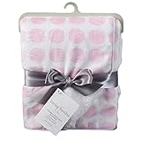 Living Textiles Velboa Mod Dot Blanket, Pink by Living Textiles