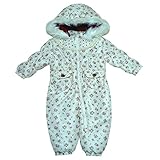 キッズ・ベビー スキーウエア ファーフード 中綿たっぷり ジャンプスーツ 女の子 女児 (アイボリー 80cm)