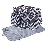 Trend Lab Chevron Deluxe Duffle Diaper Bag, Black/Grey by Trend Lab