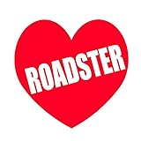 ハート型■ROADSTER■カッティングタイプ 防水ステッカー【16色選択】マツダ ロードスター MAZDA (赤)