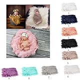 Baosity ふわふわ　新生児　ベビーシャワー　写真記念　道具　ブランケット　ラグ　毛布　暖かい　敷物　ラップ　ソフト　全9色選べる - 紫
