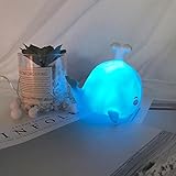 dirance Deer Duckくじら型のLED夜間ライトベッドサイドランプキッズベッドルームの装飾 Regular ブルー