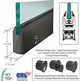 CRLダークブロンズ4 " Taperedドアレールwithロックfor 1 / 2 "ガラス – 35 – 3 / 4 "長